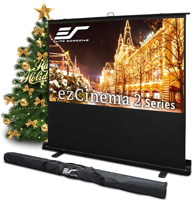 Elite Screens ezCinema 2, 70-inch 16:9, Manual Floor Pull Up Scissor Backed