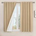LAMIT Natural 100% Blackout Linen Curtains, 54 Inches Linen Textured Thermal
