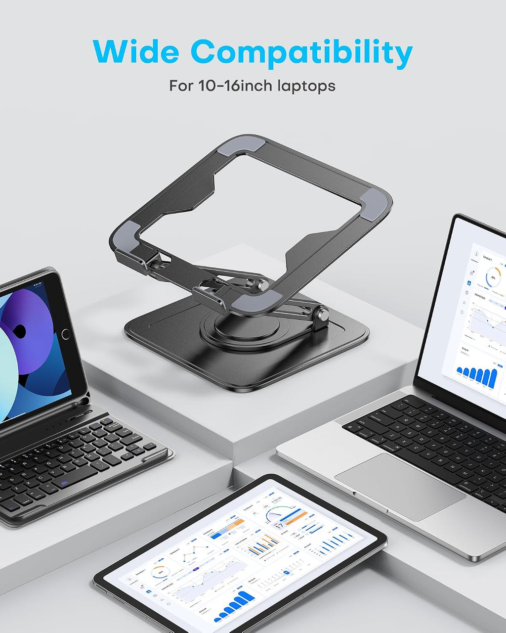 loxp adjustable laptop stand, computer stand with 360 on a desk or shelf