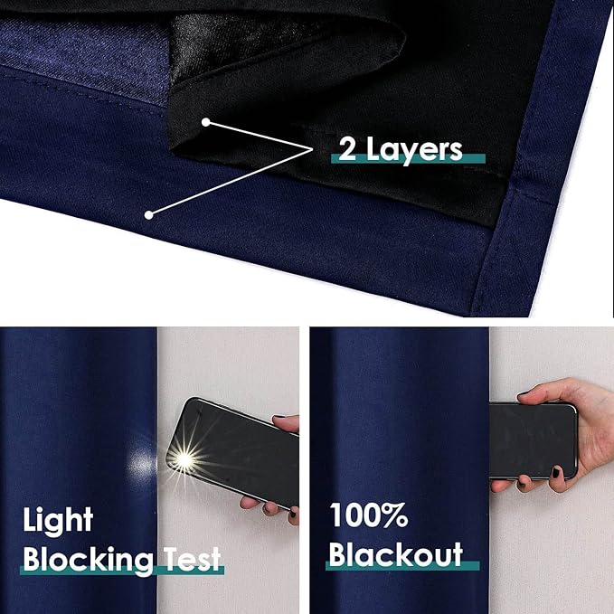 ChrisDowa 100% Blackout Curtains