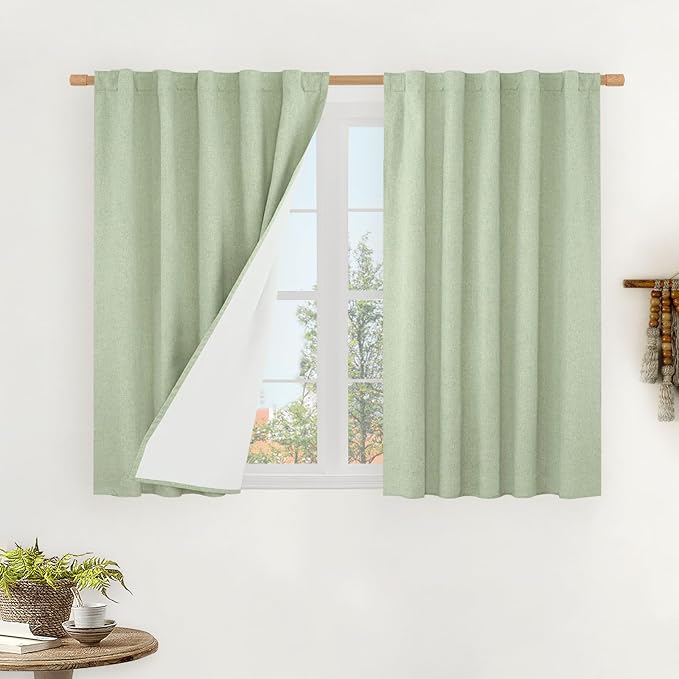 LAMIT 100% Blackout Linen Curtains