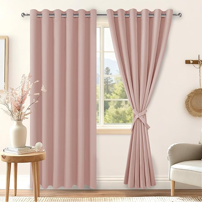 Hiasan Room Darkening Curtains for Bedroom, 70 x 84 Inches