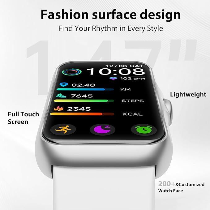 JYUAJOI Fitness Tracker with 24/7 Continuous Heart Rate, Blood Oxygen Monitor