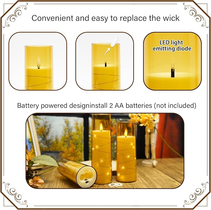 Flickering Flameless LED Candles, Battery Operated Candles 9 Pcs