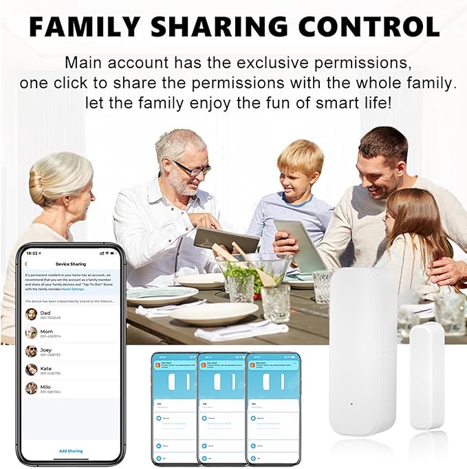 Smart Door Sensor: WiFi Door and Window Sensor, Wireless Design, Instant Alerts (3pack)
