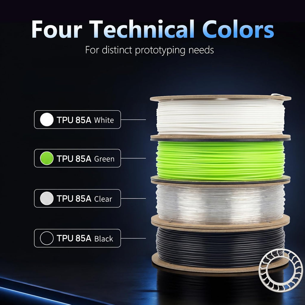 Siraya Tech Flex TPU 85A 3D Printer Filament, ISO 10993 Tested, Black, 1kg