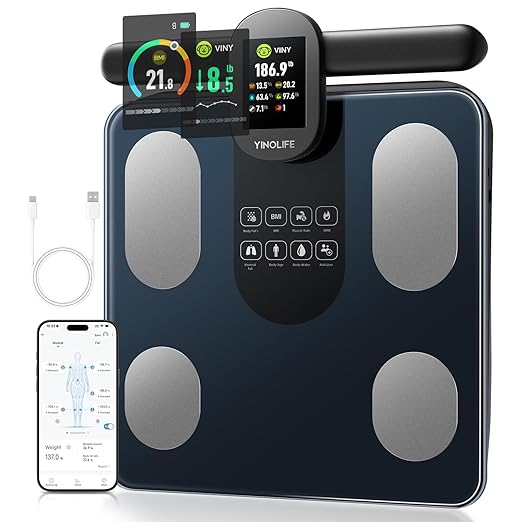 YINOLIFE Scale for Body Weight, 8 Electrode Smart Bathroom Scale