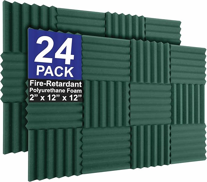 Foam Factory Inc 24 Pack Color Acoustic Foam Panel Studio Soundproofing Wedge