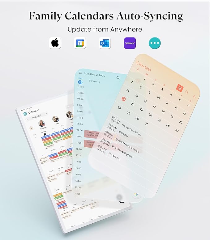 Cozyla Digital Calendar+ 2: 24 inch Wall Planner Touch Screen Chore Chart
