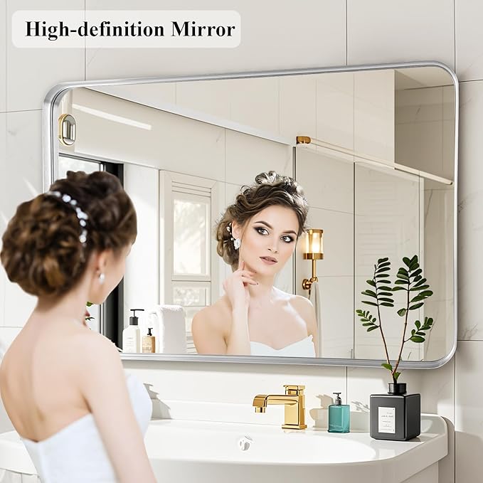 Fabuday Bathroom Mirror Silver 30x40 Inch
