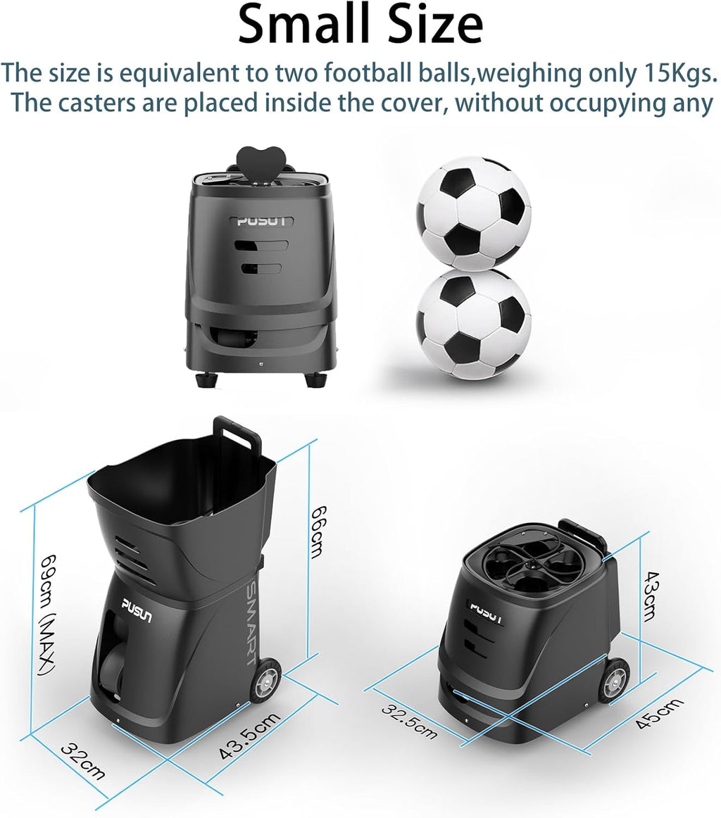 PT-SAMRT-Professional Tennis Ball Machine with App Control - 100+ Ball Capacity - 12 Training Modes - 4-6 Hours Battery Life