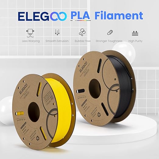 ELEGOO PLA Filament 1.75mm Bundle 4KG, 4 Pack 1kg Cardboard Spool Fits