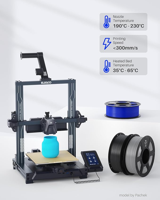 ELEGOO PLA Filament 1.75mm Bundle 4KG, 3D Printer Filament Dimensional Accuracy