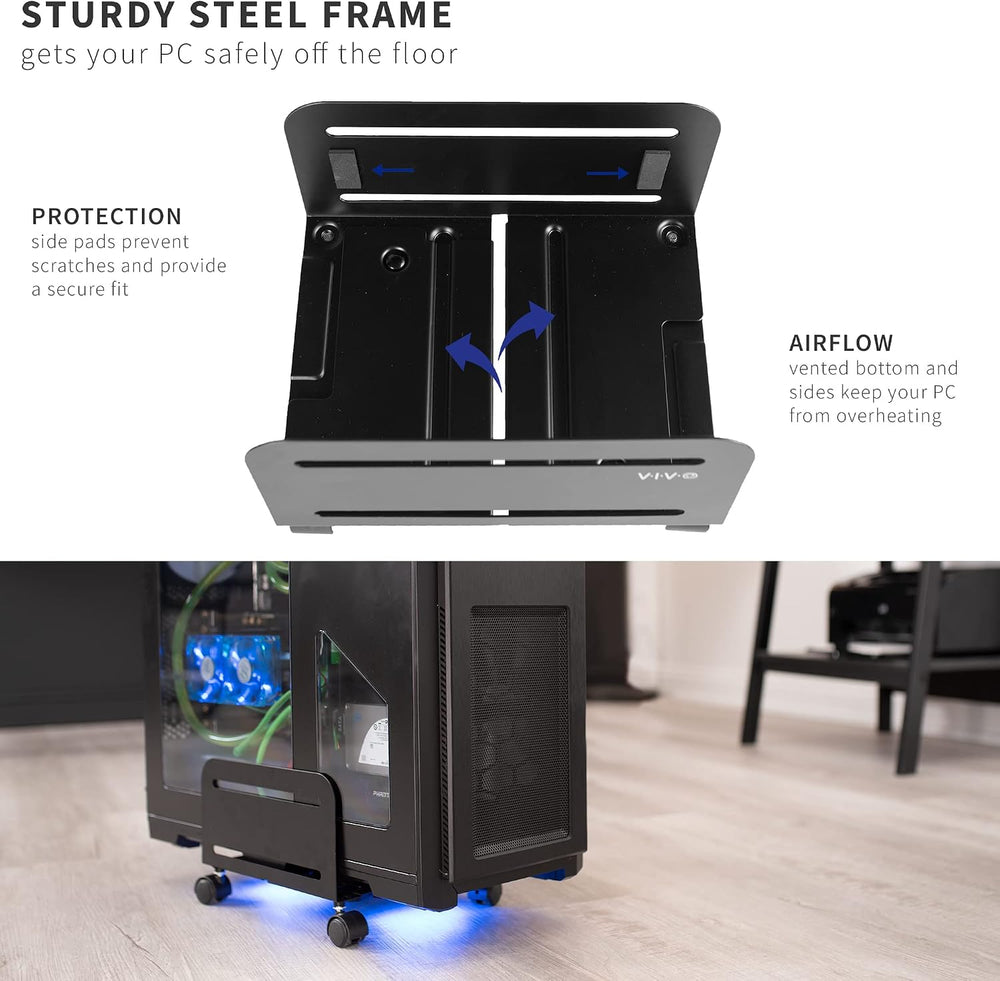 VIVO Large Computer Tower Desktop ATX-Case, CPU Steel Rolling Stand, 7.8 to 1...