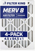 Filter King 4.5x64.5x1 Air Filter | 4-PACK | MERV 8 HVAC Pleated A/C Furnace