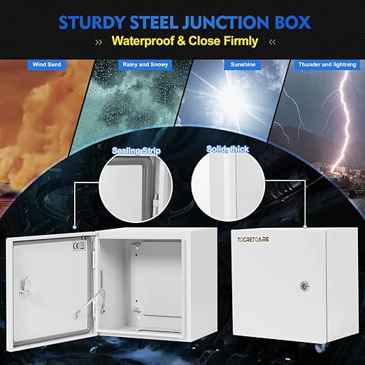 Outdoor Electrical Box, Steel Junction Box 24X16X10'', NEMA 4X Electrical