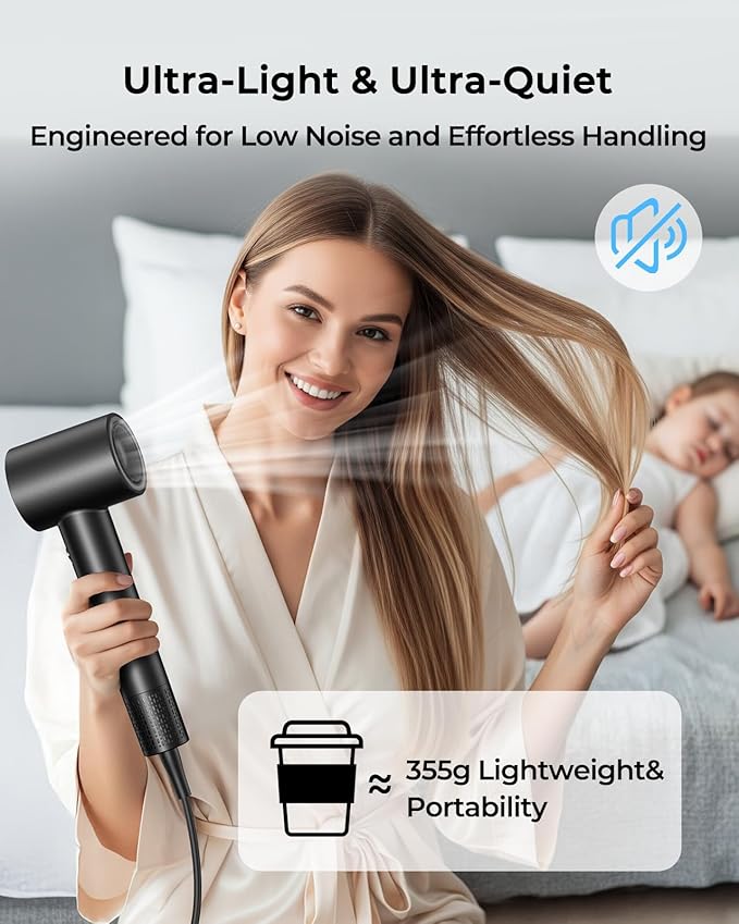 High Speed Hair Dryer 160000 RPM, Professional Ionic Blow Dryer