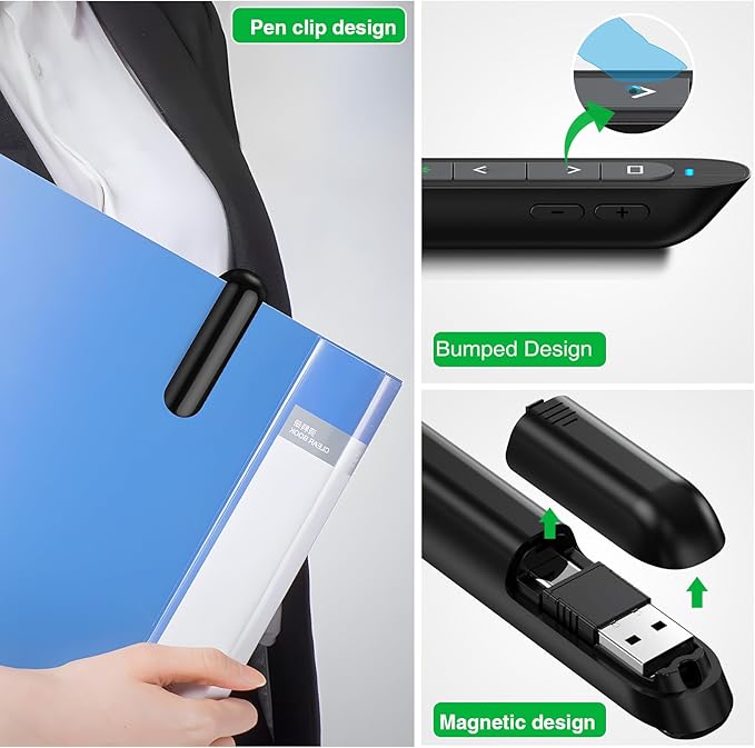 2 in 1 USB Type C Rechargeable Presentation Clicker