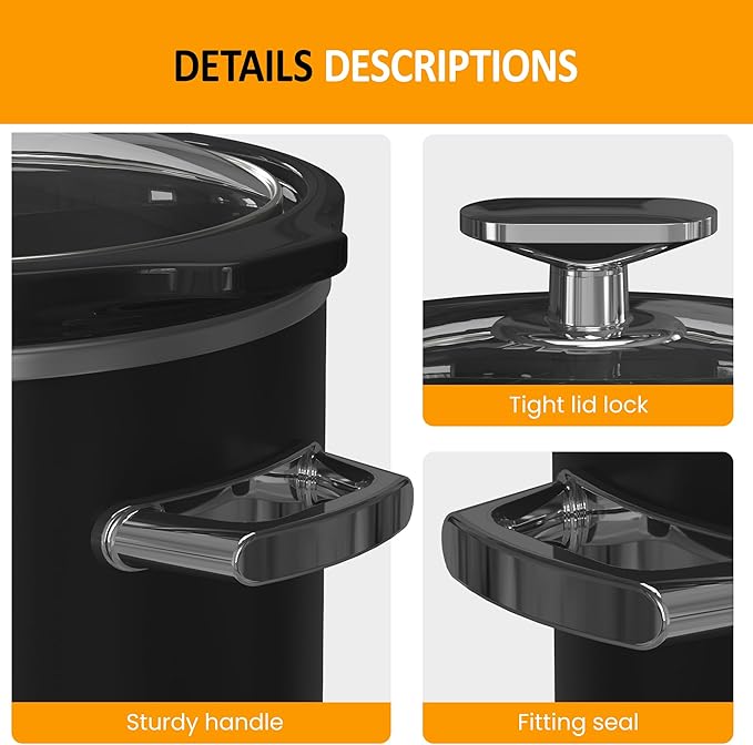 Sunvivi 2 Quart Slow Cooker, Small Slow Cooker
