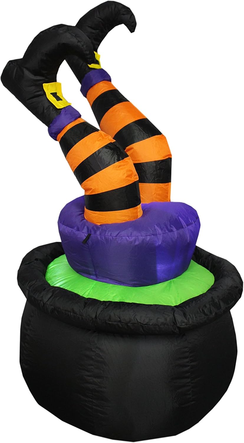 4 FT Tall Halloween Inflatable Three Pumpkins LED Lights Decor