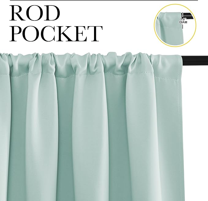 NICETOWN Blackout Curtains for Living Curtains, Aqua Blue, 2 Panels, 52 by 95