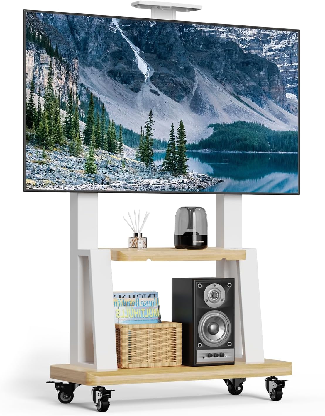 Mobile TV Stand on Wheels for 32-75 Inch TVs