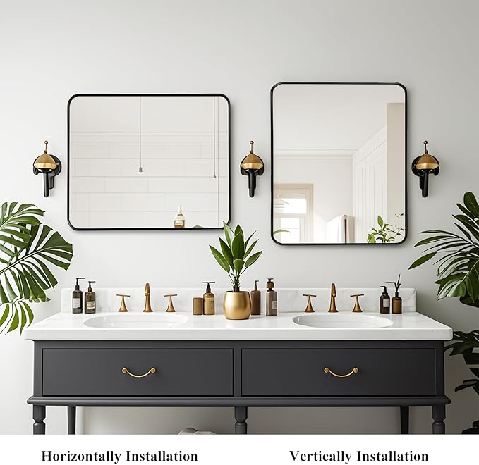 Fabuday Black Bathroom Vanity Mirror