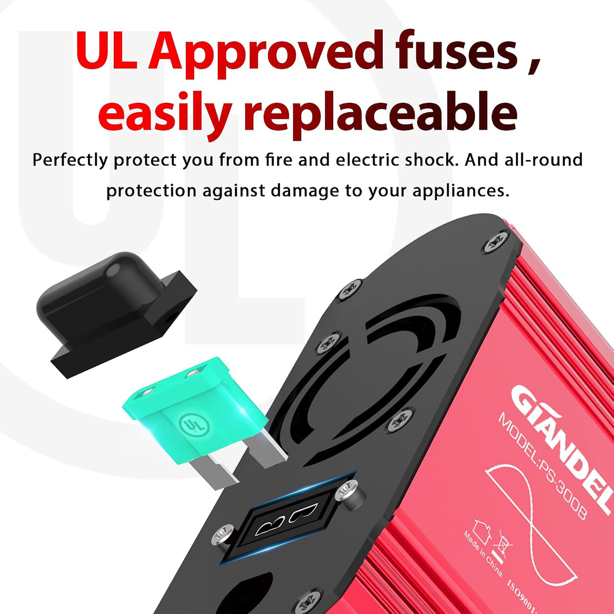 300 Watt Pure Sine Wave Car Power Inverter, PD30W USB-C and QC 3.0 Fast Charger Car Converter Adapter for Smartphones Laptops Tablets Starlink