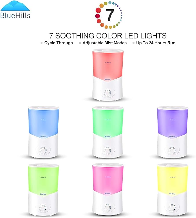 BlueHills Large 1000 ML XL Essential Oil Diffuser White Aromatherapy Humidifier
