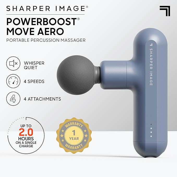 Sharper Image Powerboost Move Aero 3.0 – Mini Percussion Massage Gun| Updated