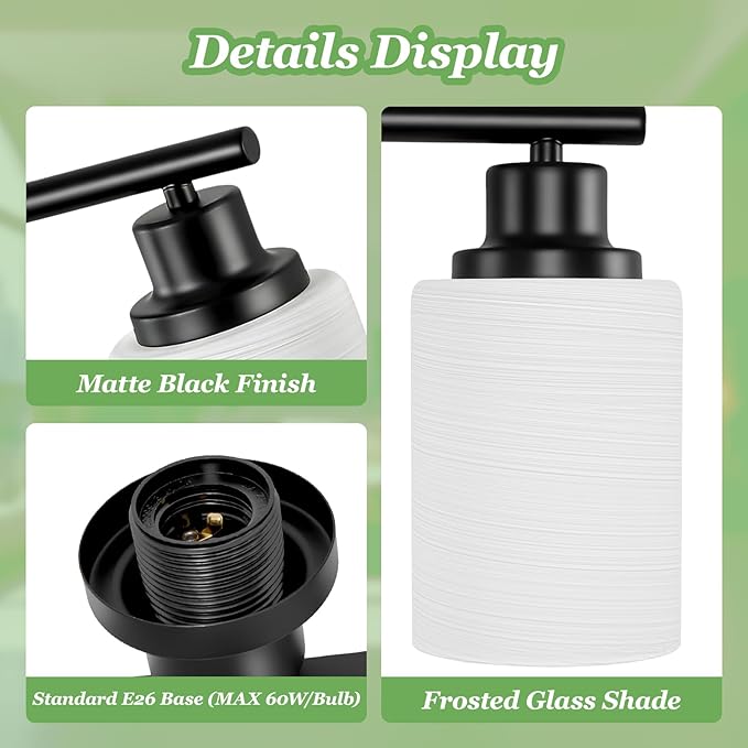 Guliaofo 5-Light Bathroom Light Fixtures, E26 Base Vanity Lights