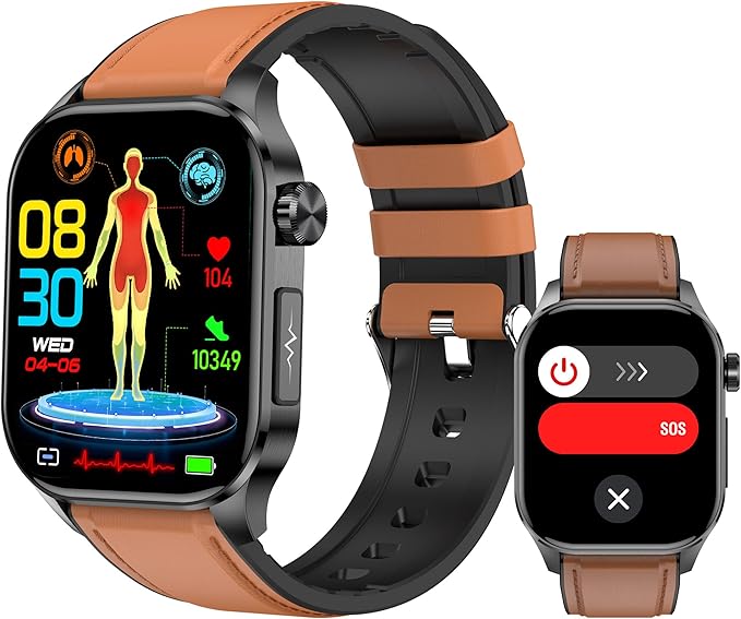Smart Watch for Men Women, 2.04" AMOLED Color Screen, 24/7 Heart Rate, Blood