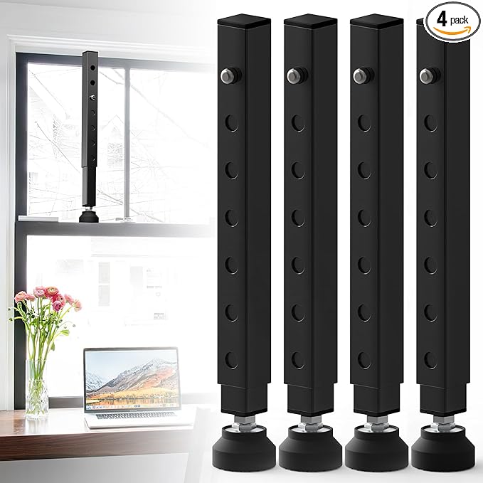 Gadgetzan 4 Pack Window Security Bars Adjustable 11"-18", Portable Short