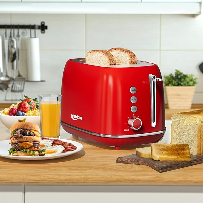 2 Slice Stainless Steel Toaster Retro