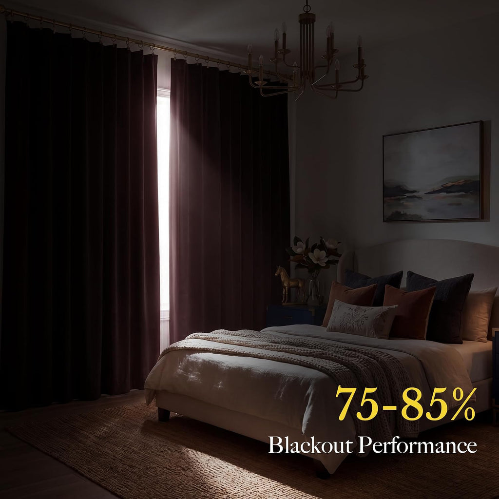 RYB HOME Velvet Curtains 102 inches Long, Extra Long High Ceiling Curtains | Thermal Insulated,Luxurious Home Decor,OEKO-TEX Certified,Apartment Loft Large Windows,W52 x L102,Baby Pink,2 Panels Set
