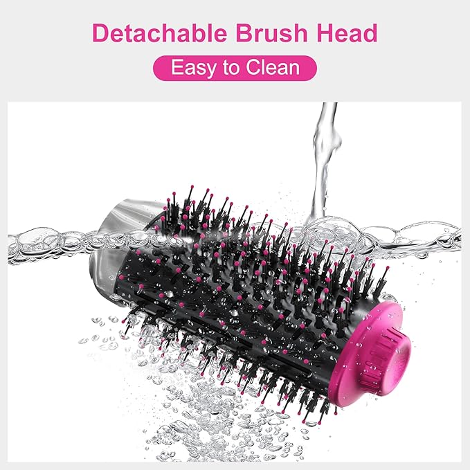 IG INGLAM 4 in 1 Blowout Brush, Negative Ion Detachable Hair Dryer & Styler