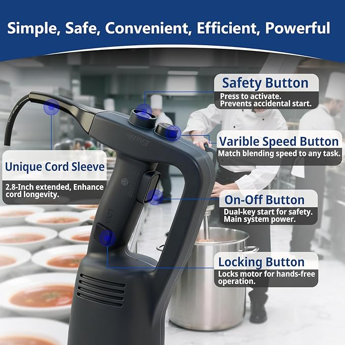 VONCI 750W Commercial Immersion Blender, Extra Heavy Duty Hand Blender