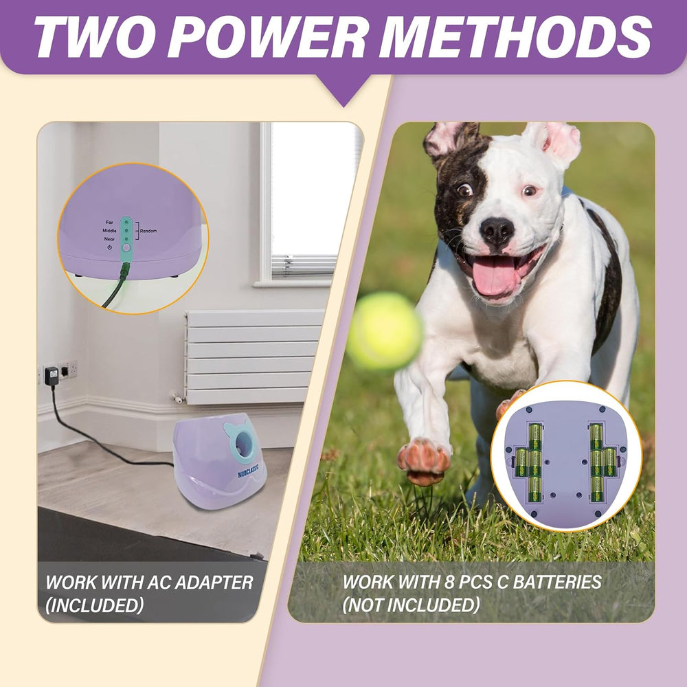 ptlsy Automatic Dog Ball Launcher Interactive Puppy Pet Ball Indoor Thrower M...