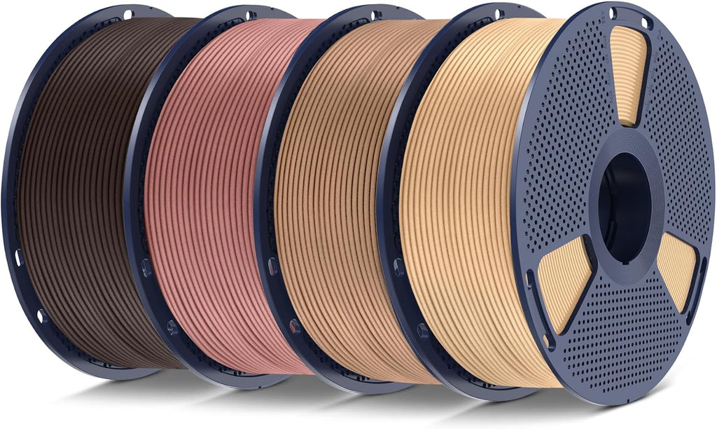 SUNLU Real Wood Fiber PLA Filament, 4kg in Total, 1kg per Spool, 4 Pack