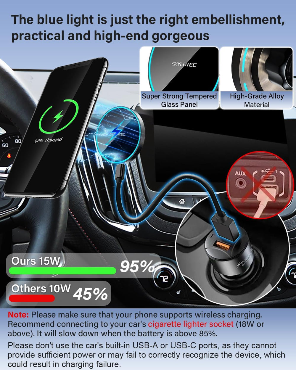 SKYLOTEC Magnetic Charger Phone Holder for Mazda CX-5 CX 5 2017-2025