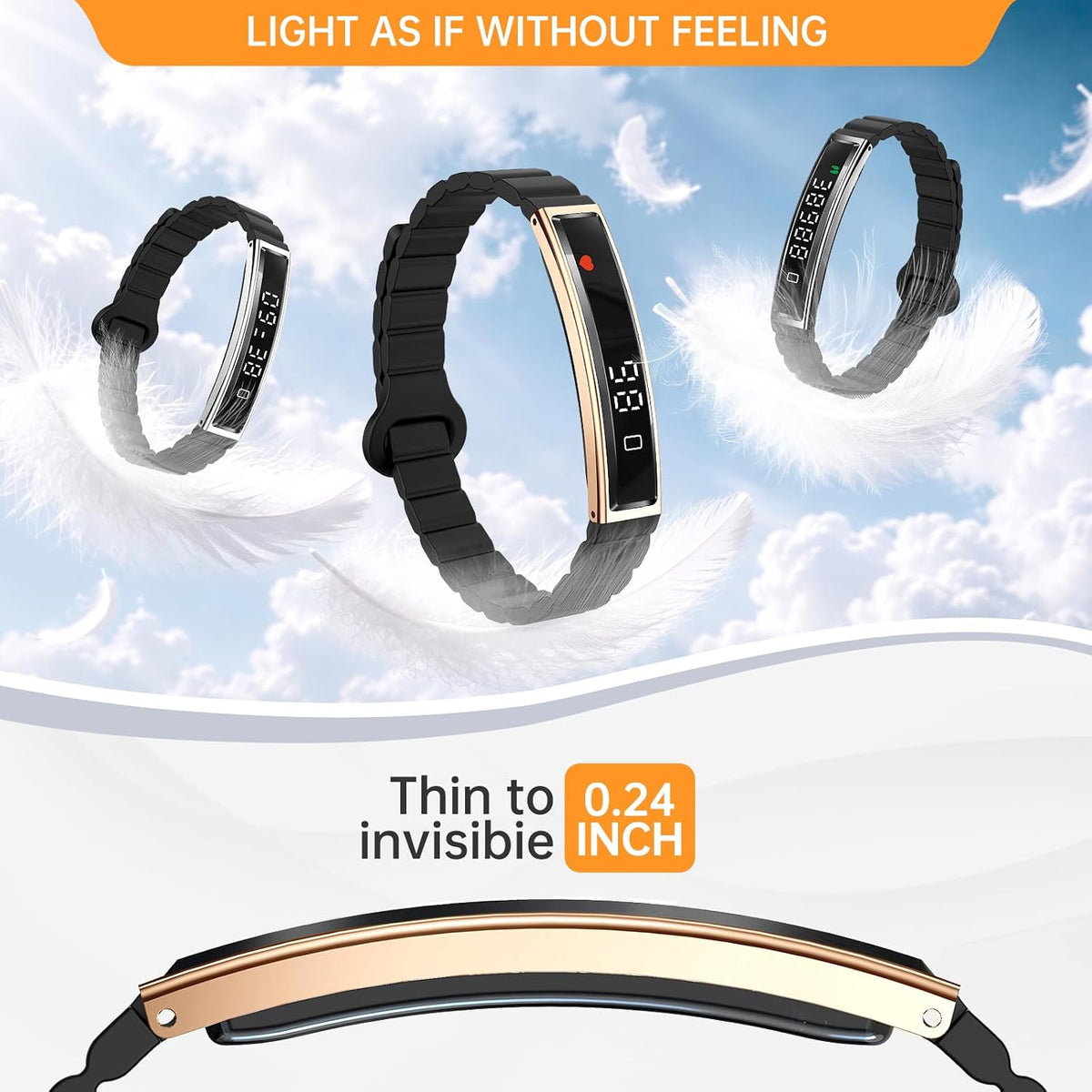 smart bracelet for women men fitness health tracker, side view