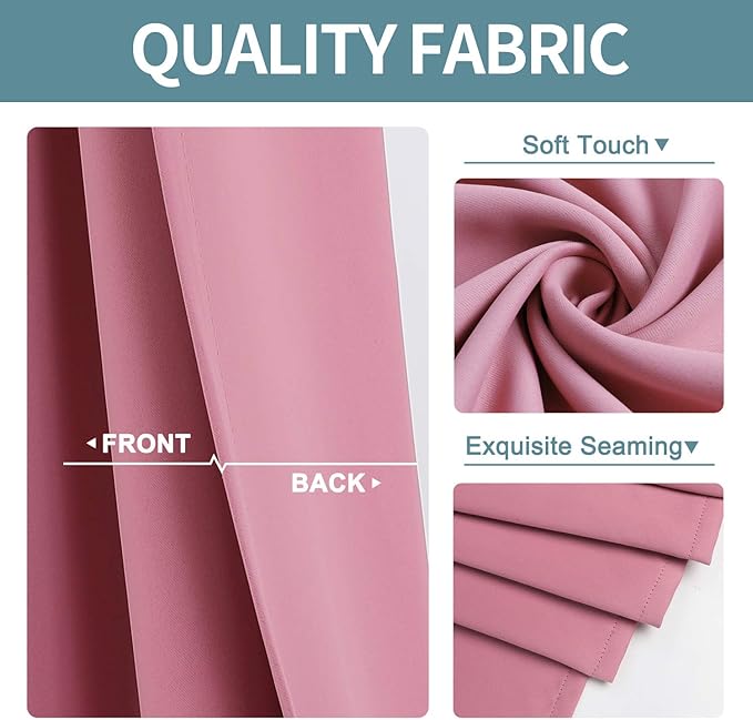ChrisDowa Room Darkening Curtains 90 Inches Long 2 Panels Set