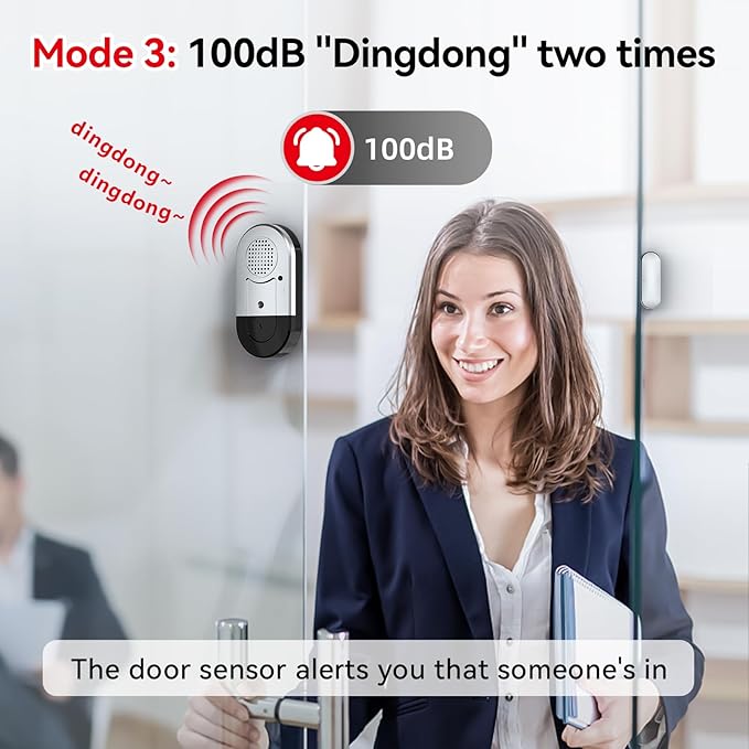 Sanjie Door Alarms When Opened, Door Window Alarm Sensors (8 Pack)