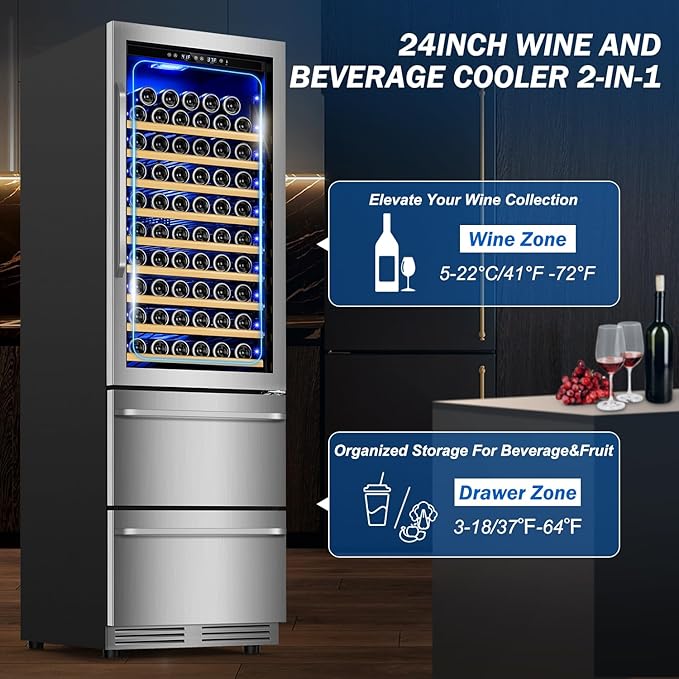 24 Inch Wide Wine and Beverage Refrigerator