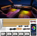 Acrylic Interior Car Lights, WEBUPAR Car Accessories 10 in 1 Car LED Strip