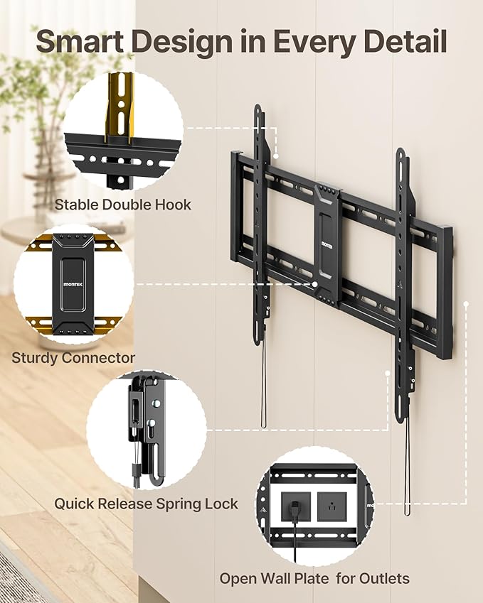 monTEK Heavy Duty Fixed TV Wall Mount