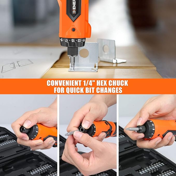 ENERTWIST Cordless Screwdriver, 8V Max 10Nm Electric Screwdriver Rechargeable
