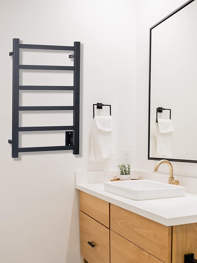 Smart Wireless Electric Towel Warmer | Blade Thin 6 Bar Design | Hardwired &