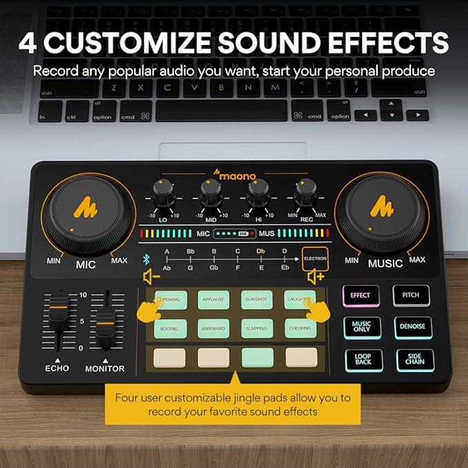 MAONO Podcast Equipment Bundle Audio mixer All-in-One Podcast Production Studio