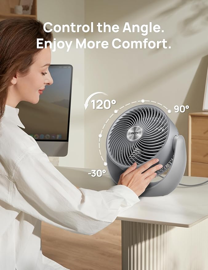 Dreo Fan for Bedroom, Table Air Circulator for Whole Room, 11 Inch, 40ft Strong